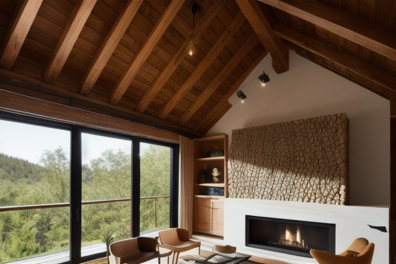 Interior design project with natural materials and sustainable decor