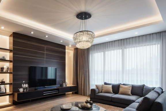 Iluminação moderna em uma sala de estar