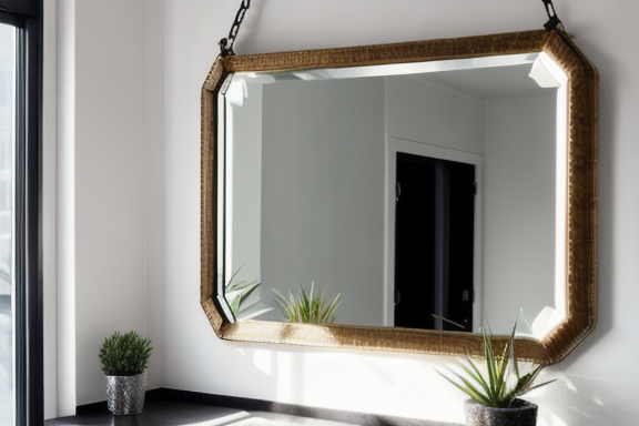 Espelho decorativo em um apartamento pequeno