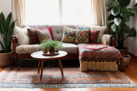 Cozy boho living room