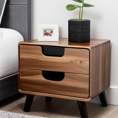 Wooden bedside table