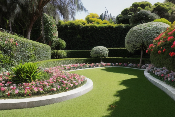 Jardineira regando as plantas em um jardim