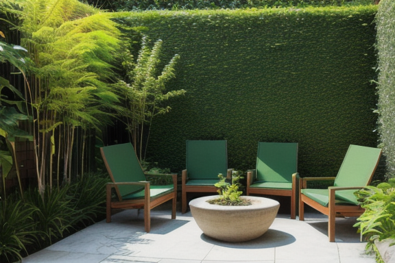 Small garden with vertical green wall