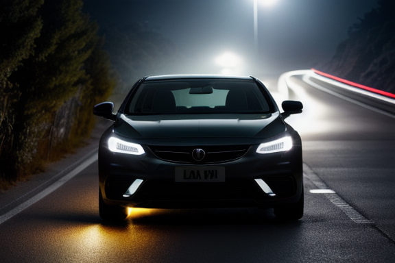 Faróis LED em um carro