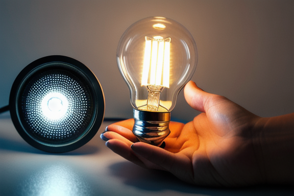 A hand turning on a LED light bulb