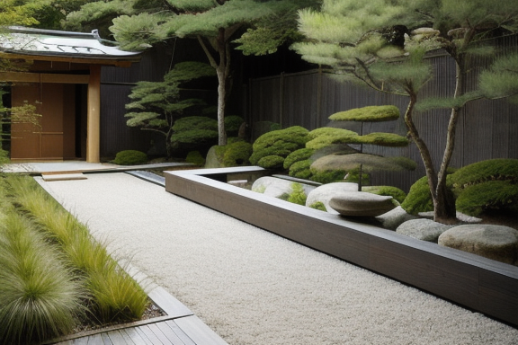 Jardim minimalista japonês