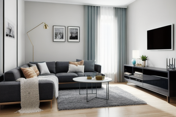 Living room with proportional furniture and harmonious decor elements