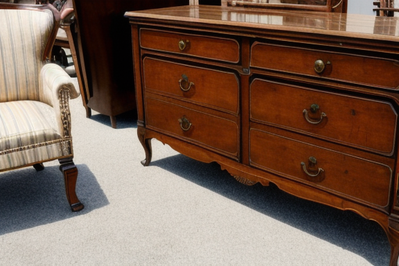 Expert examining antique furniture