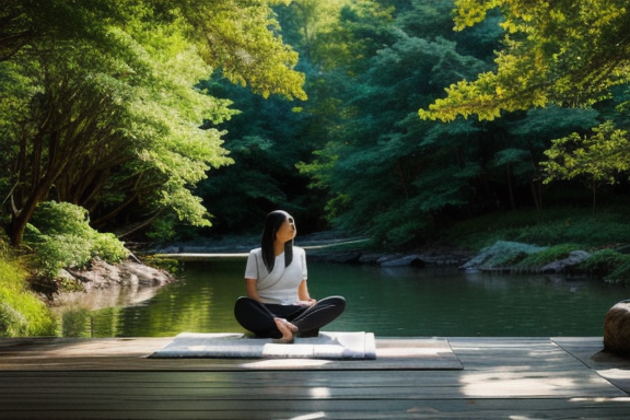 Person enjoying a moment of tranquility in nature
