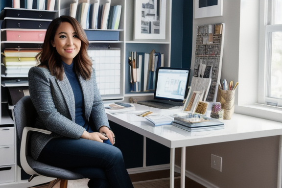 Interior designer working on a blueprint