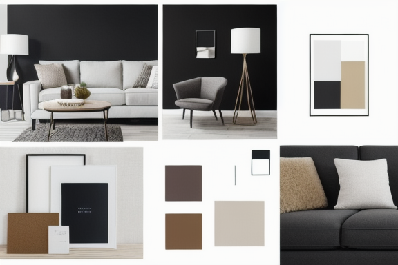 Exemplo de moodboard de design de interiores