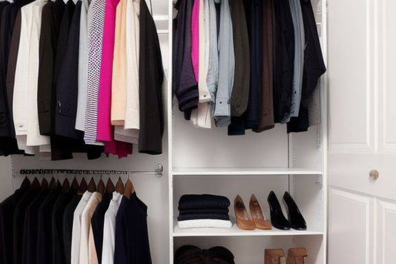 Closet minimalista bem organizado