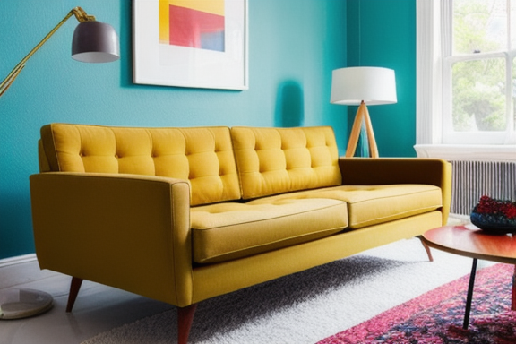 Stylish retro sofa in a living room