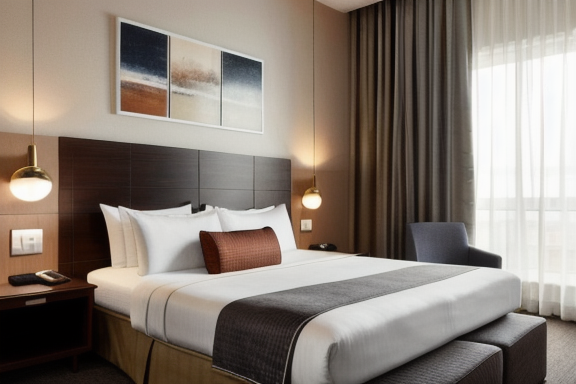 Hotel room with modern interior design
